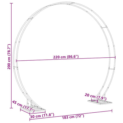 Wedding Arch White 220 x 45 x 200 cm Steel