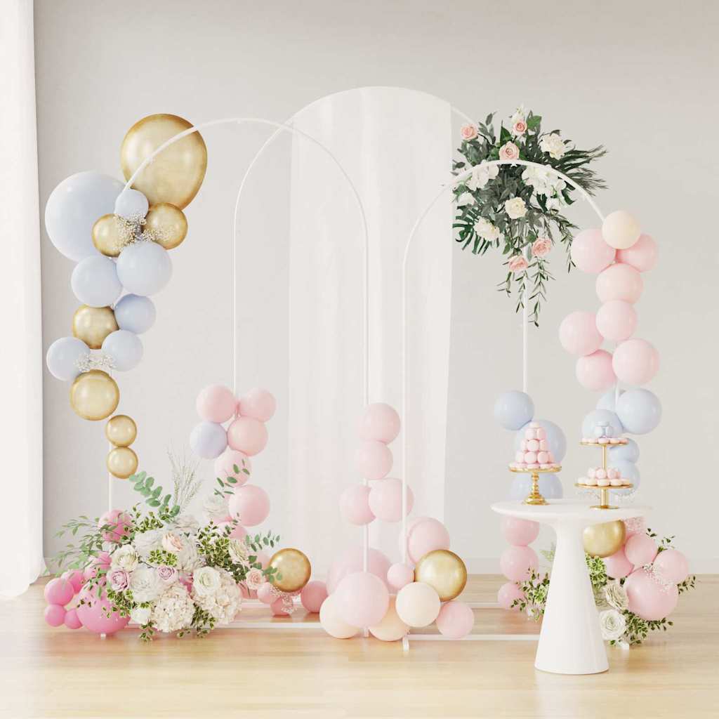 Wedding Arch 3 pcs White Steel