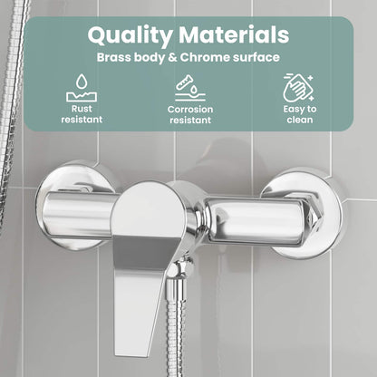 Shower Mixer Tap Chrome G 1 / 2 inches Brass