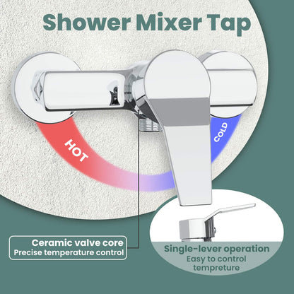 Shower Mixer Tap Chrome G 1 / 2 inches Brass