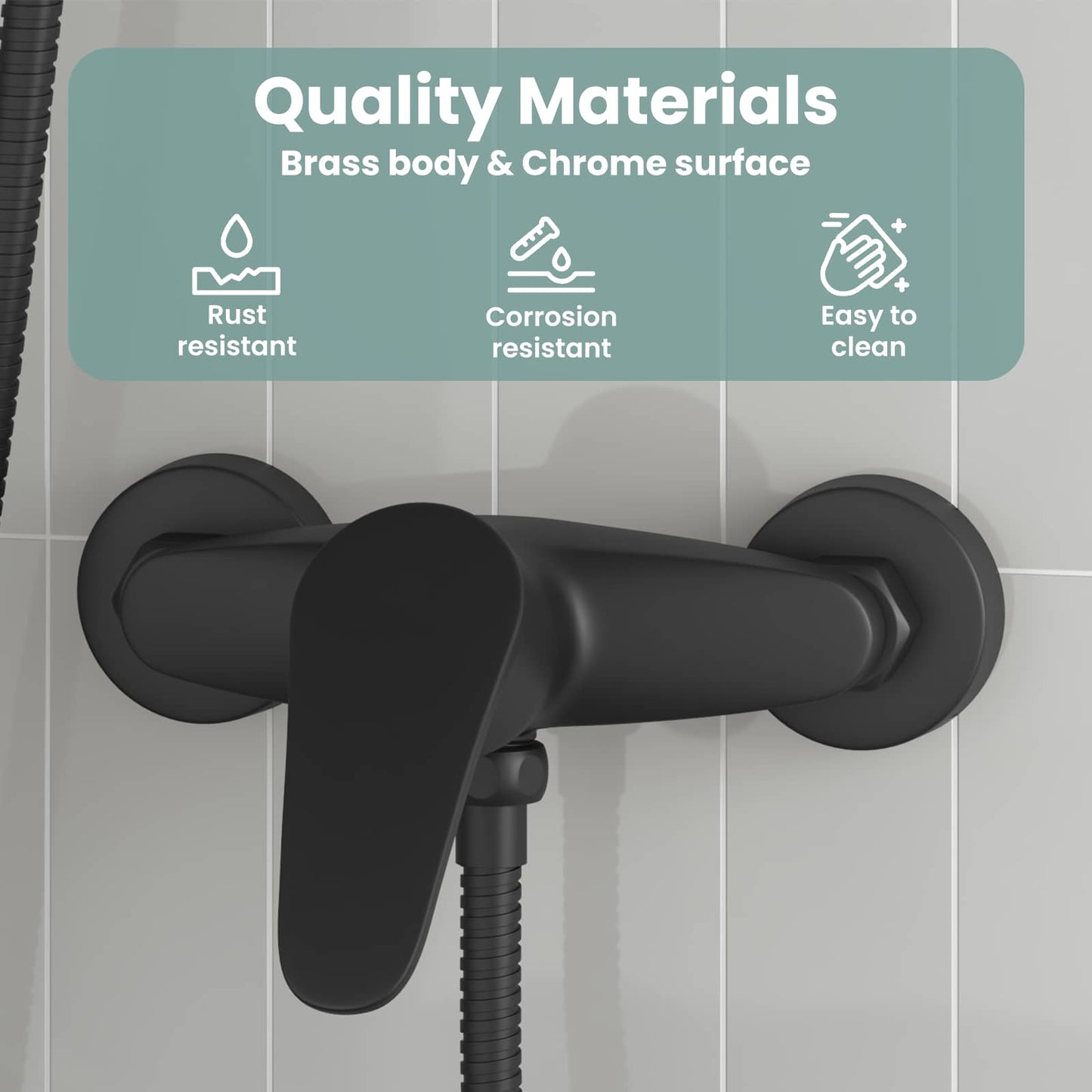 Shower Mixer Tap Black G 1 / 2 inches