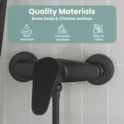Shower Mixer Tap Black G 1 / 2 inches