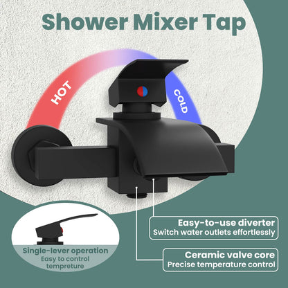 Shower Mixer Tap Black G 1 / 2 inches