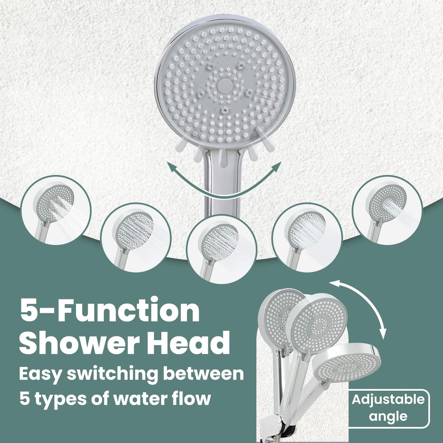 Shower Head Set Chrome G 1 / 2 inches Brass