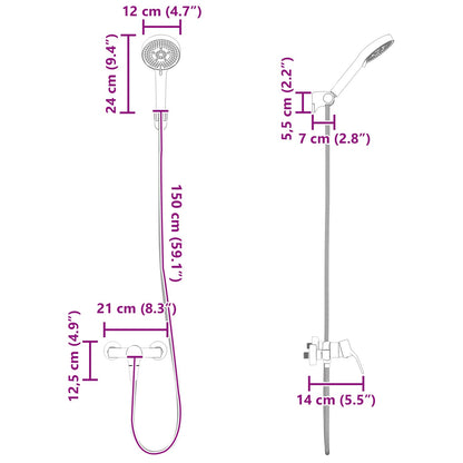 Shower Head Set Chrome G 1 / 2 inches Brass