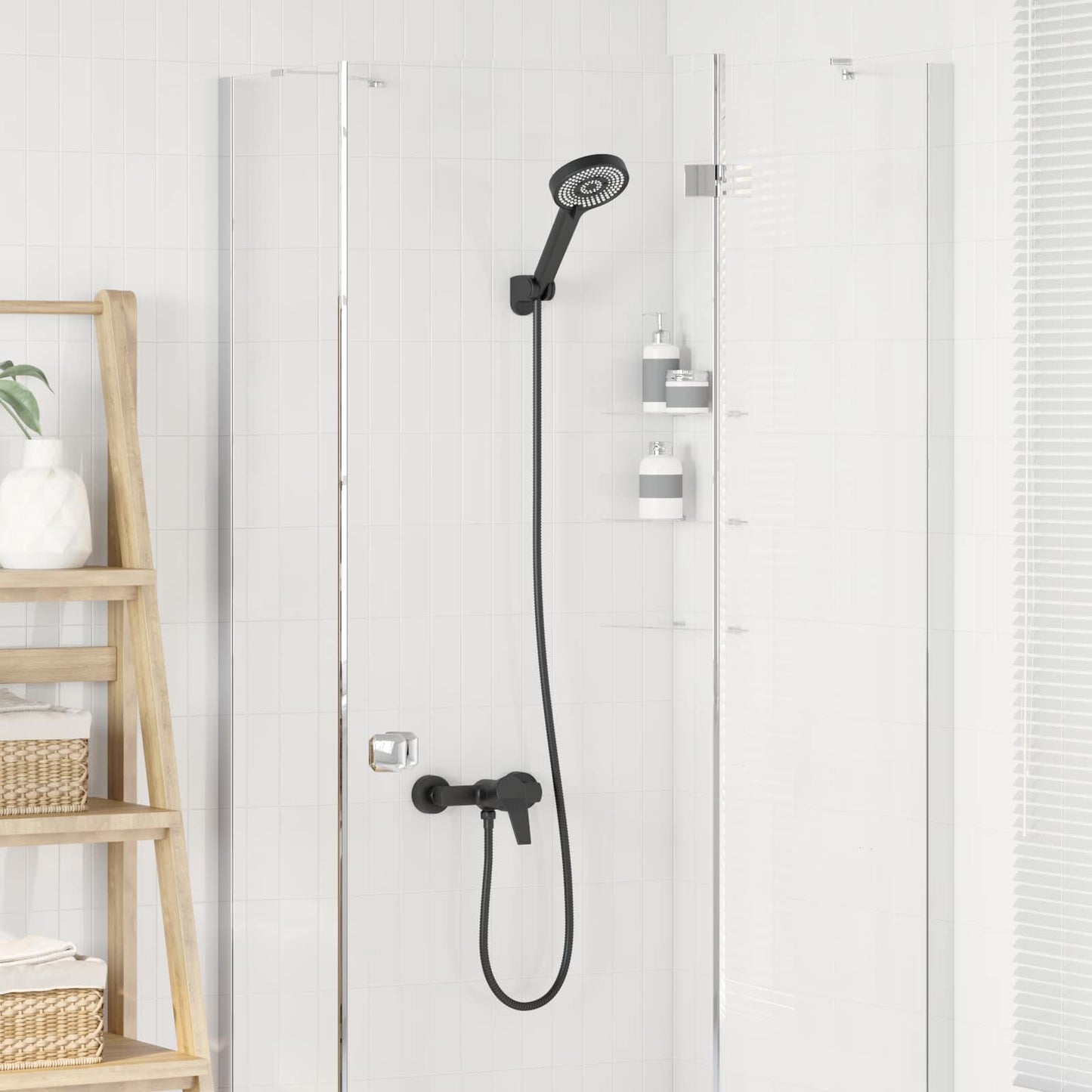 Shower Head Set Black G 1 / 2 inches Brass