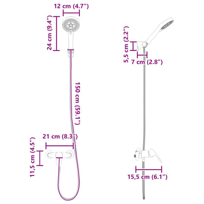 Shower Head Set Chrome G 1 / 2 inches