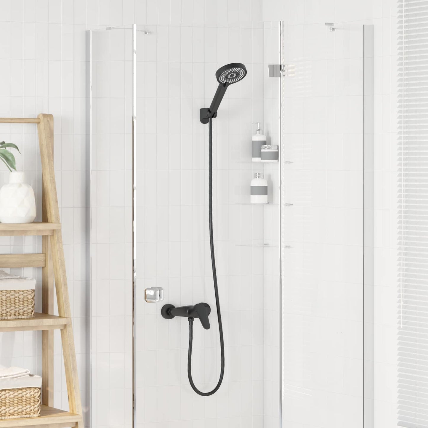 Shower Head Set Black G 1 / 2 inches