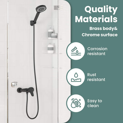 Shower Head Set Black G 1 / 2 inches