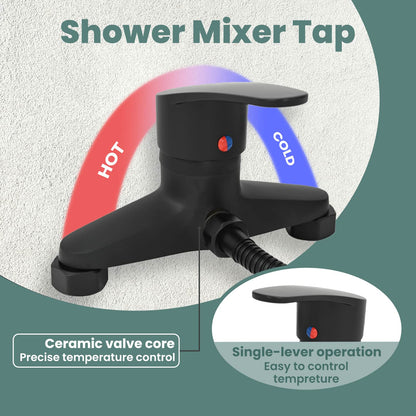 Shower Head Set Black G 1 / 2 inches