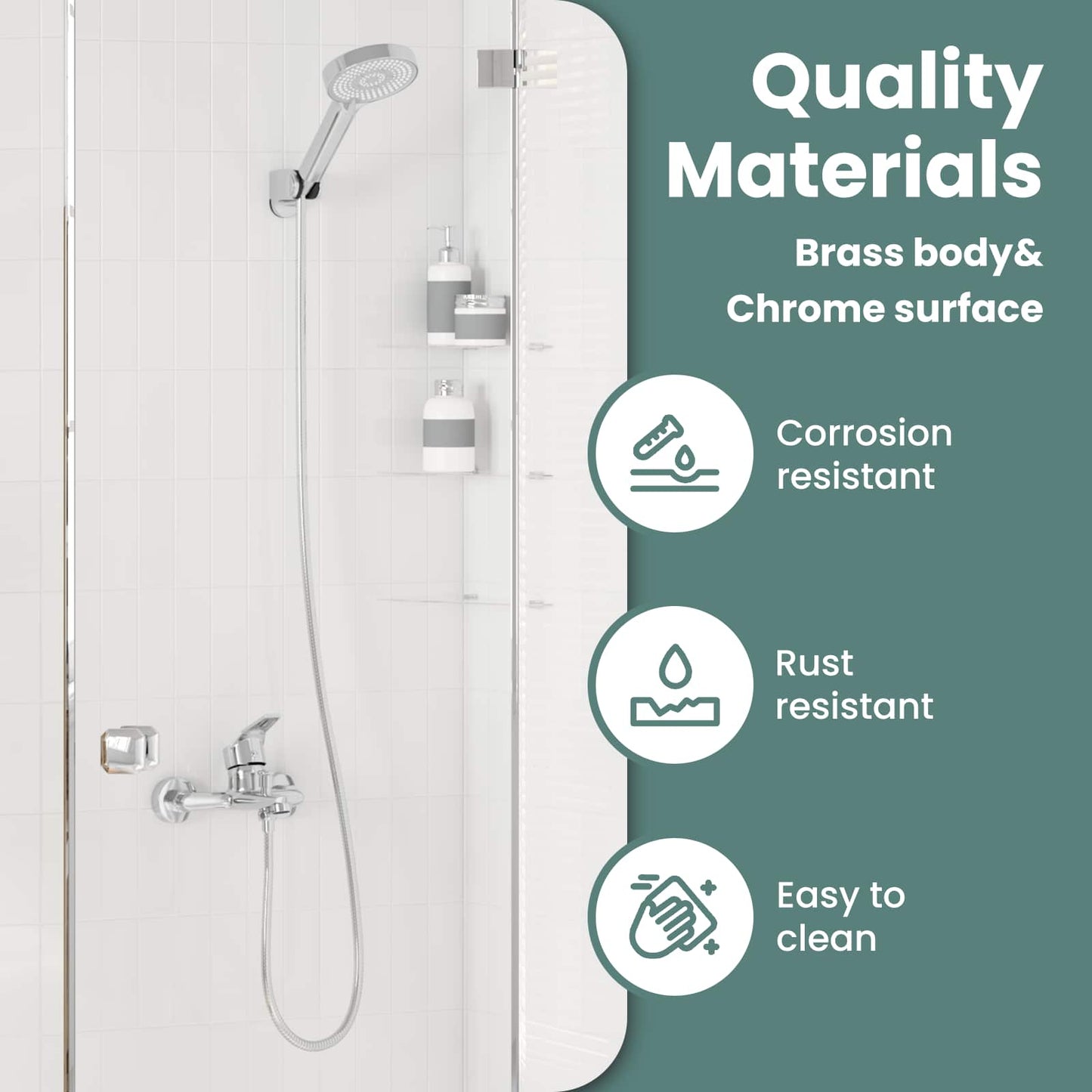 Shower Head Set Chrome G 1 / 2 inches