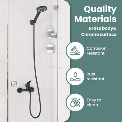Shower Head Set Black G 1 / 2 inches