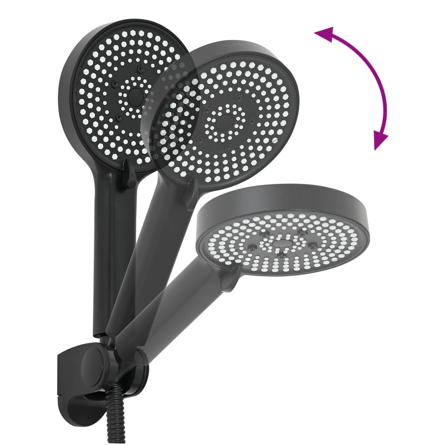 Shower Head Set Black G 1 / 2 inches