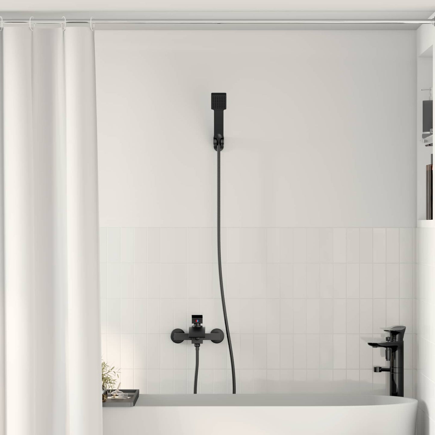 Shower Head Set Black G 1 / 2 inches