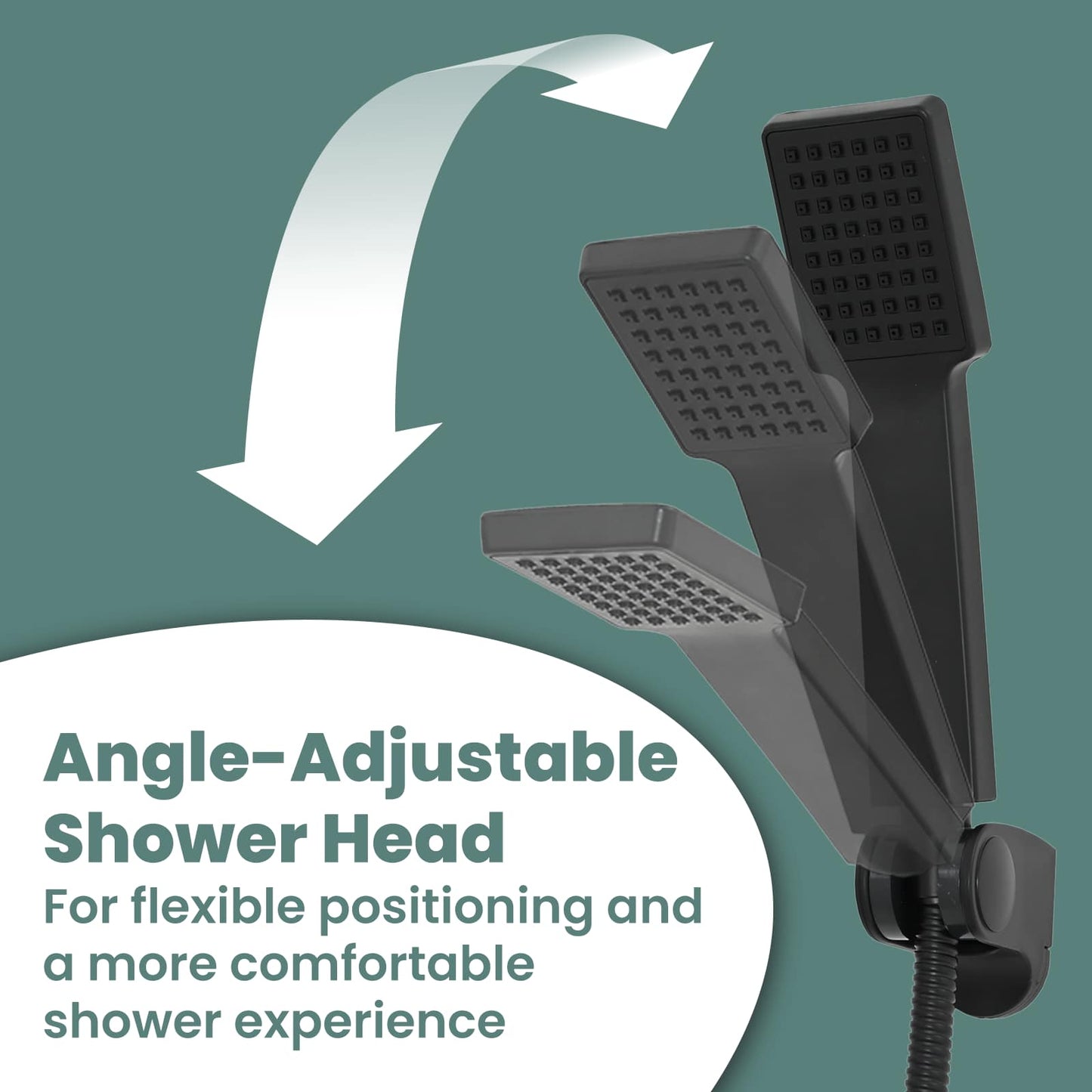 Shower Head Set Black G 1 / 2 inches