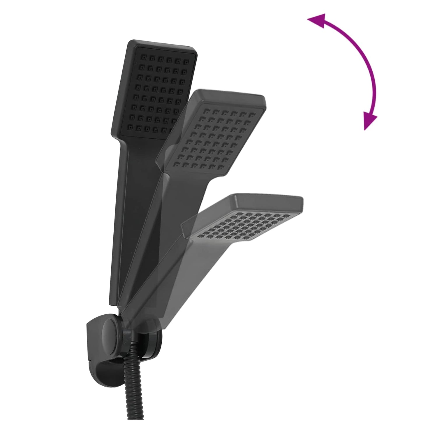 Shower Head Set Black G 1 / 2 inches
