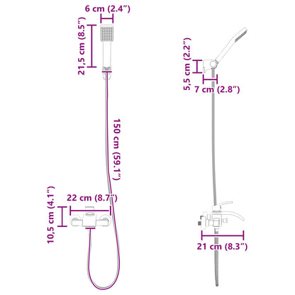 Shower Head Set Black G 1 / 2 inches