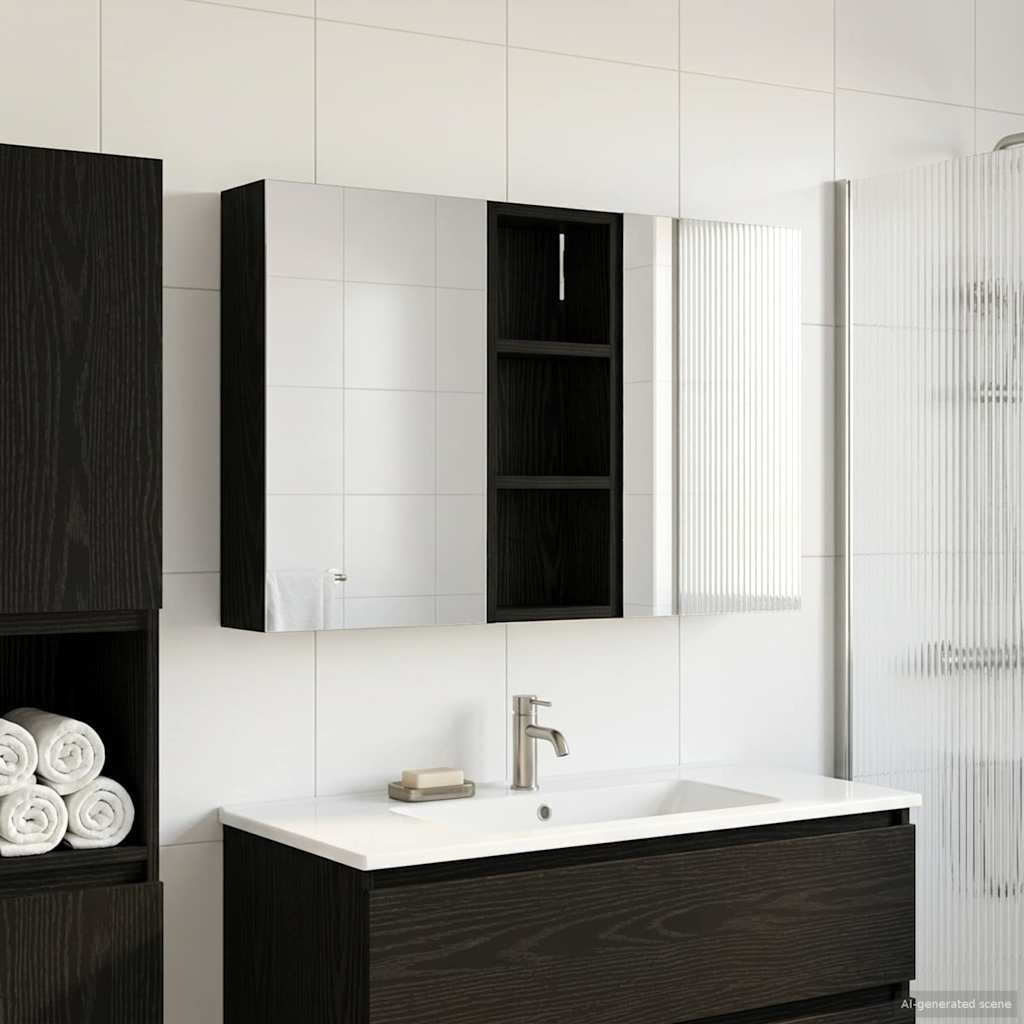 Bathroom Cabinet Set 3 pcs 80 x 10.5 x 50 cm Engineered wood
