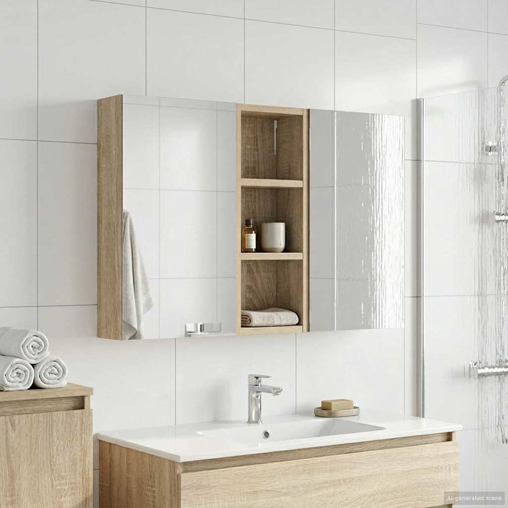 Bathroom Cabinet Set 3 pcs 80 x 10.5 x 50 cm Engineered wood