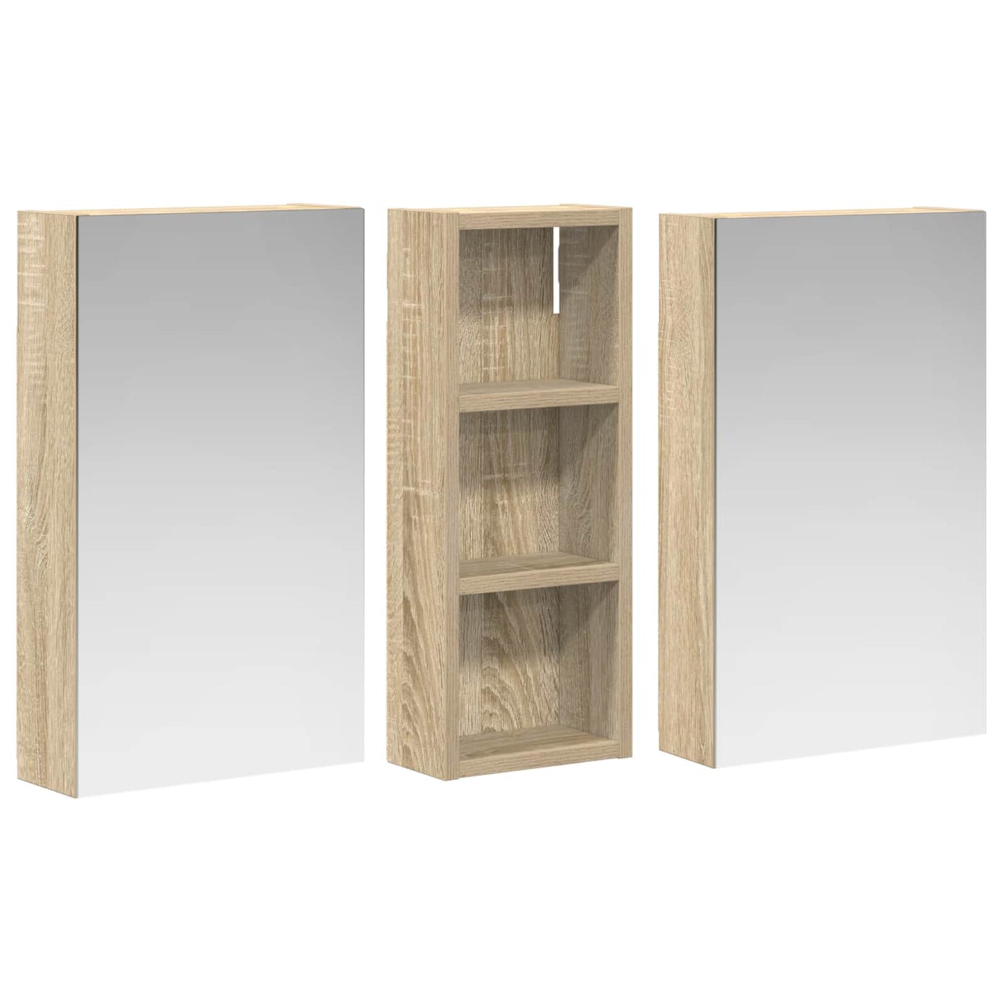 Bathroom Cabinet Set 3 pcs 80 x 10.5 x 50 cm Engineered wood