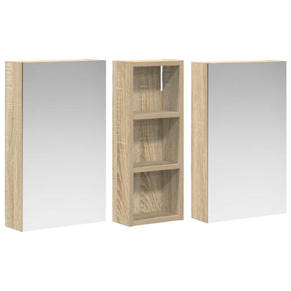 Bathroom Cabinet Set 3 pcs 80 x 10.5 x 50 cm Engineered wood