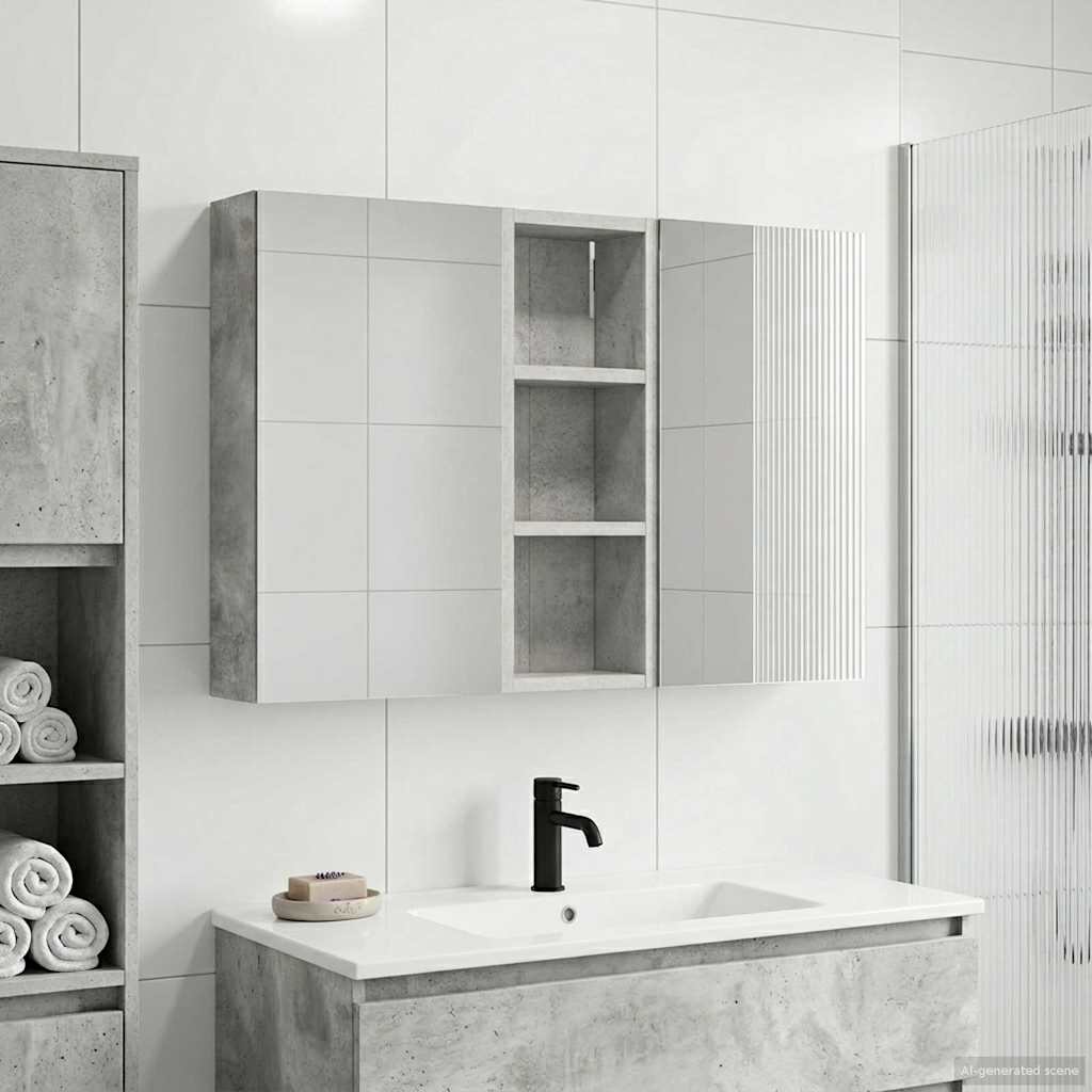 Bathroom Cabinet Set 3 pcs 80 x 10.5 x 50 cm Engineered wood