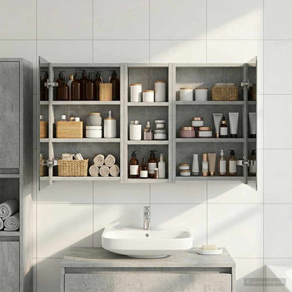 Bathroom Cabinet Set 3 pcs 80 x 10.5 x 50 cm Engineered wood