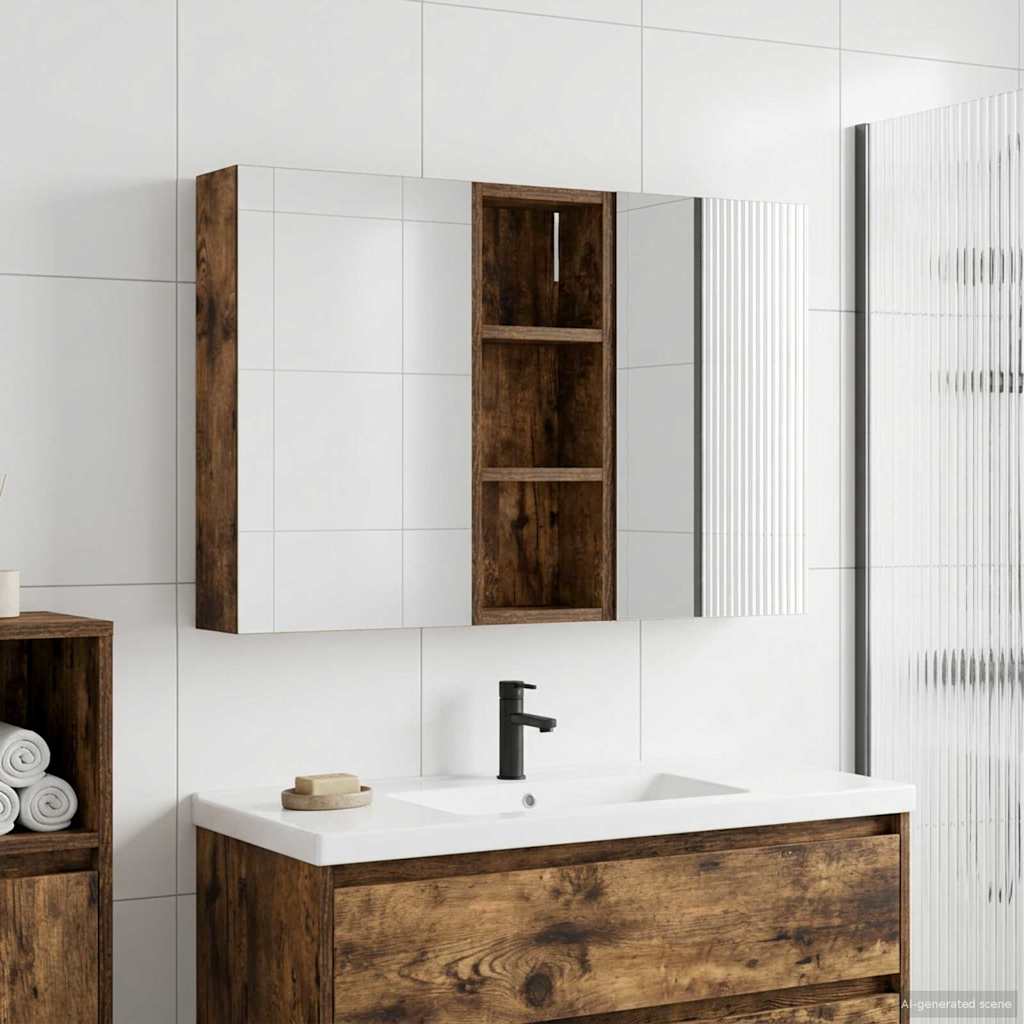 Bathroom Cabinet Set 3 pcs 80 x 10.5 x 50 cm Engineered wood