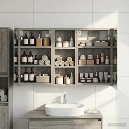 Bathroom Cabinet Set 3 pcs 80 x 10.5 x 50 cm Engineered wood