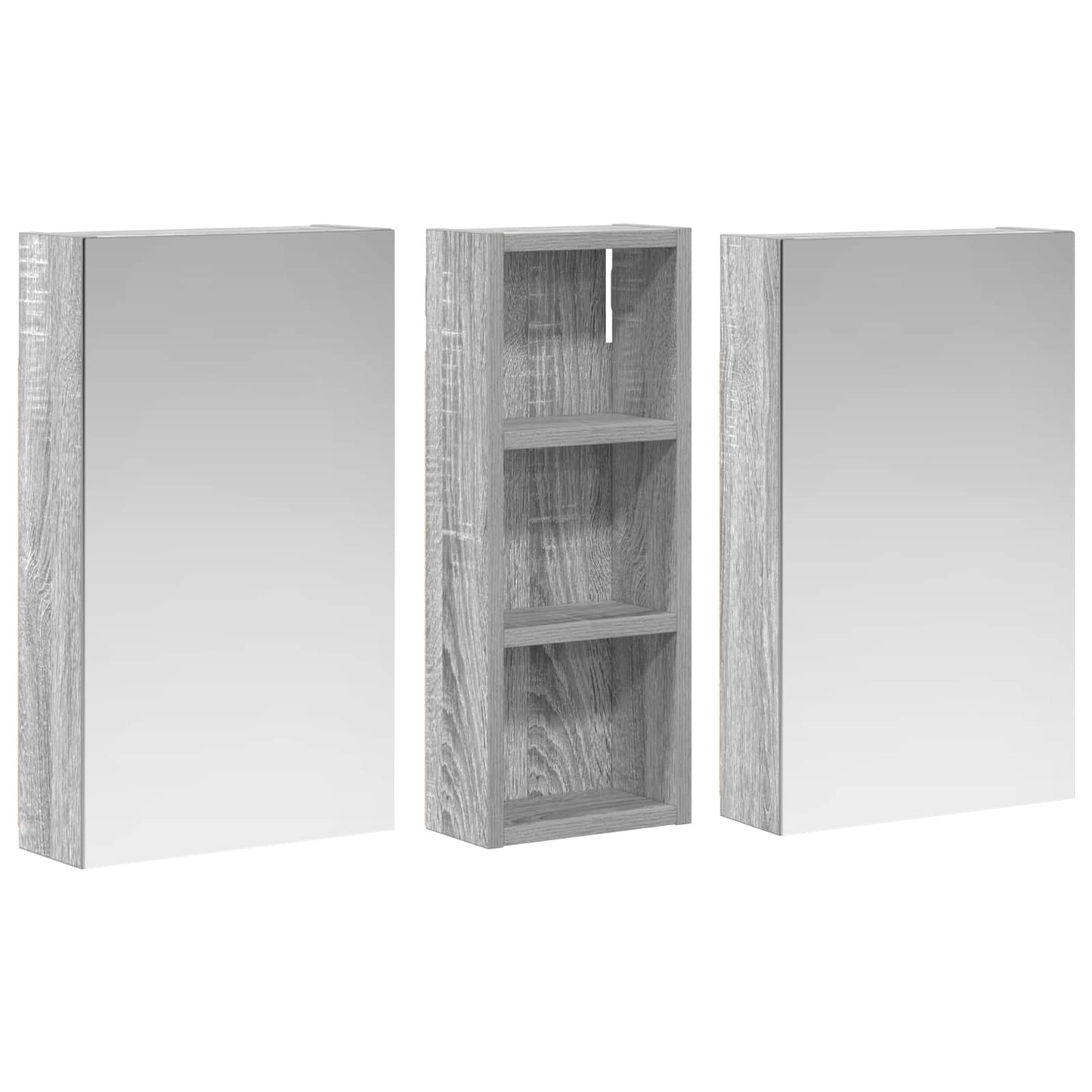 Bathroom Cabinet Set 3 pcs 80 x 10.5 x 50 cm Engineered wood