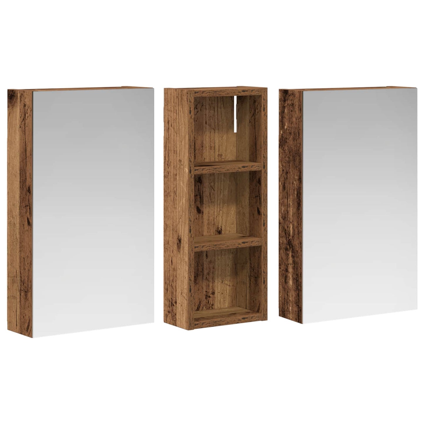 Bathroom Cabinet Set 3 pcs 80 x 10.5 x 50 cm Engineered wood
