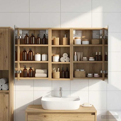 Bathroom Cabinet Set 3 pcs 80 x 10.5 x 50 cm Engineered wood