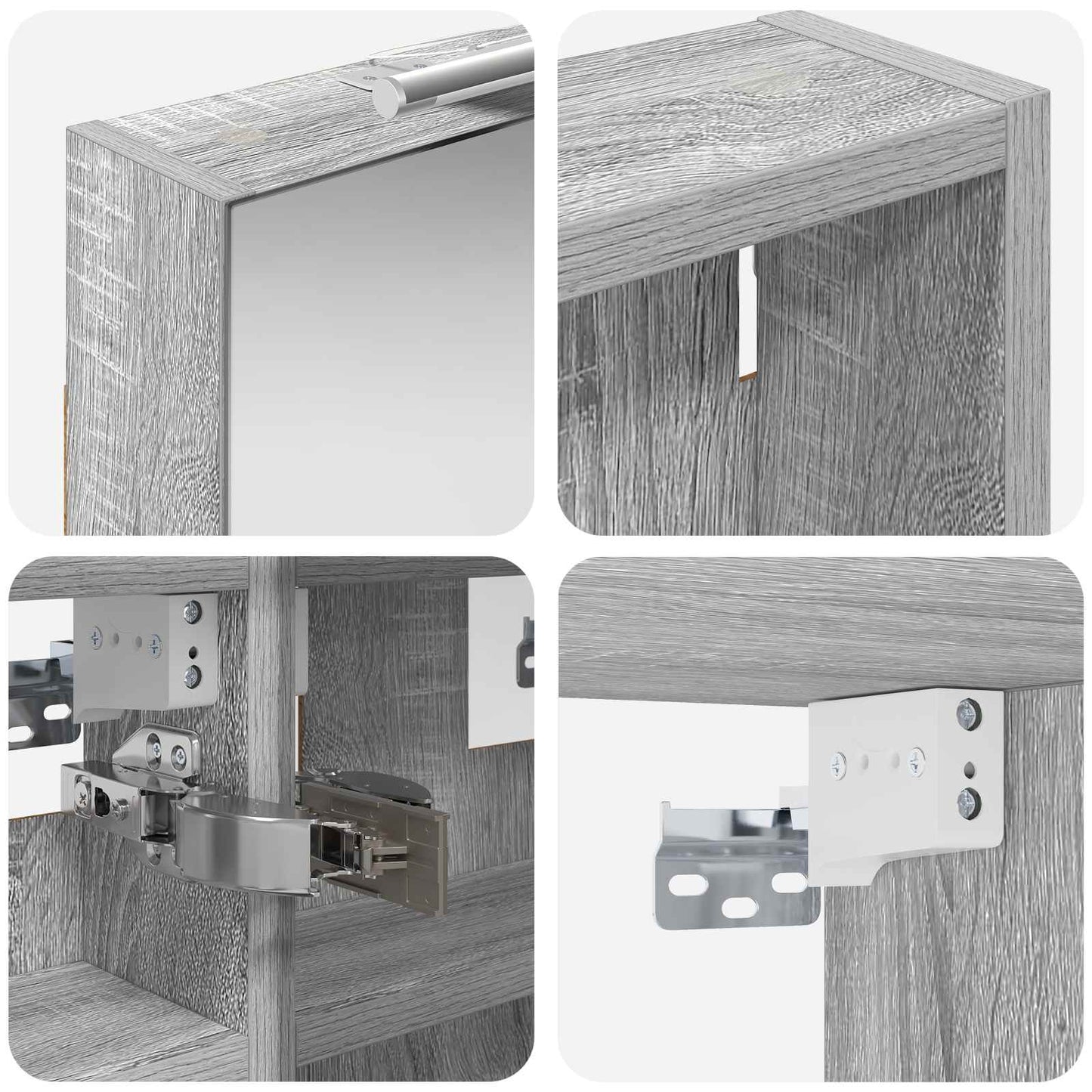 Bathroom Cabinet Set 3 pcs 80 x 10.5 x 50 cm Engineered wood