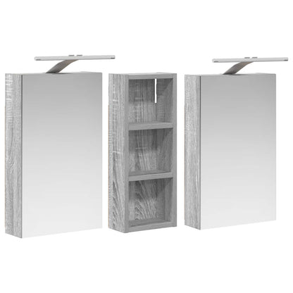 Bathroom Cabinet Set 3 pcs 80 x 10.5 x 50 cm Engineered wood