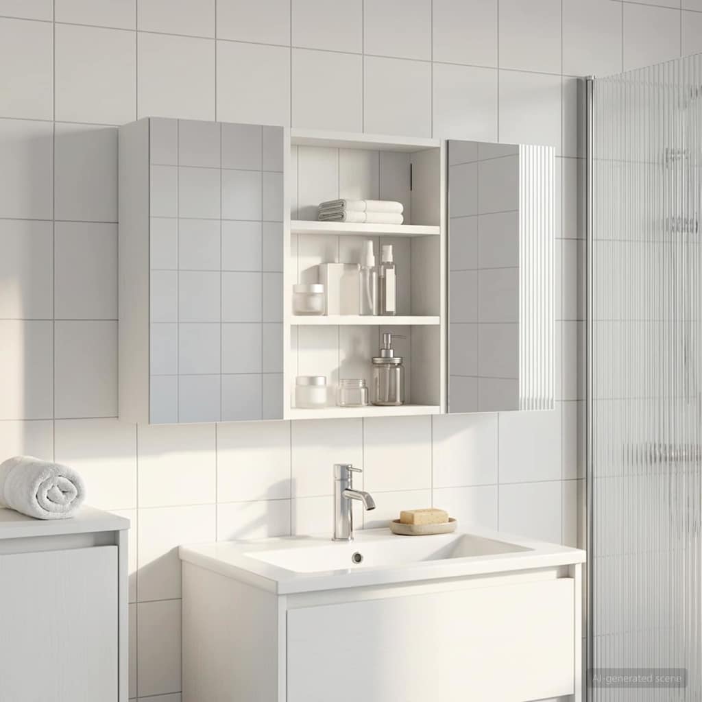 Bathroom Cabinet Set 3 pcs 100 x 10.5 x 50 cm Engineered wood