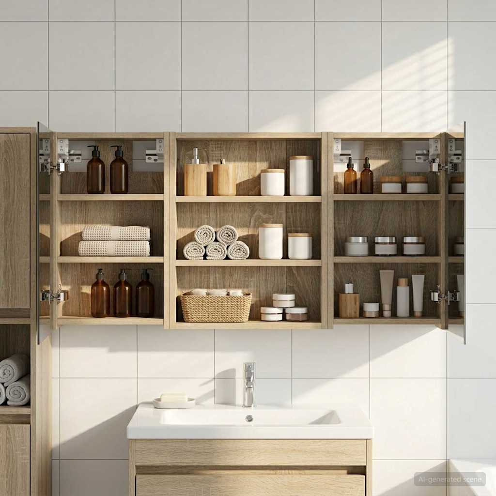 Bathroom Cabinet Set 3 pcs 100 x 10.5 x 50 cm Engineered wood
