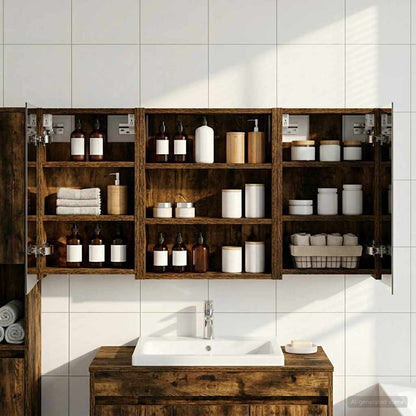 Bathroom Cabinet Set 3 pcs 100 x 10.5 x 50 cm Engineered wood