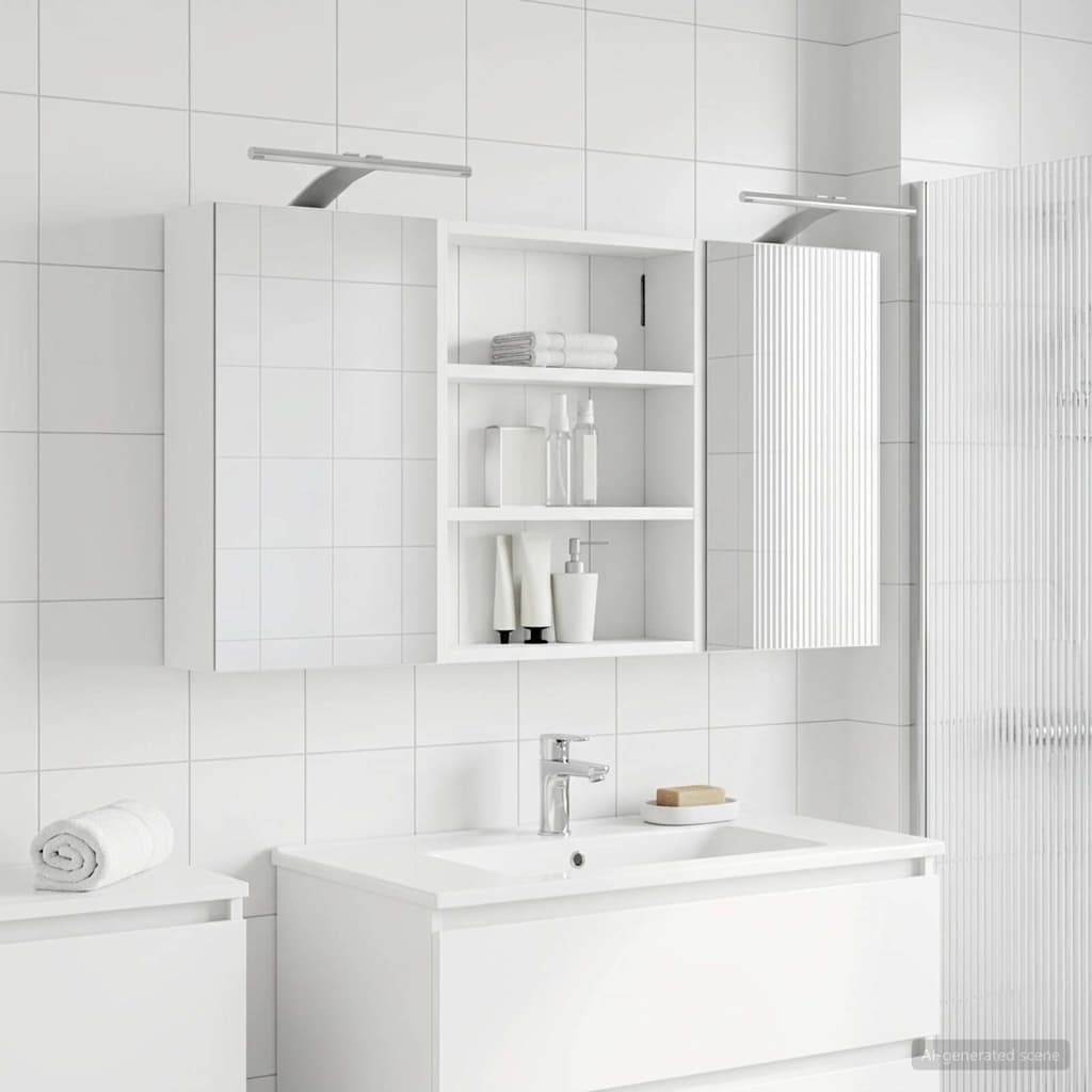 Bathroom Cabinet Set 3 pcs 100 x 10.5 x 50 cm Engineered wood