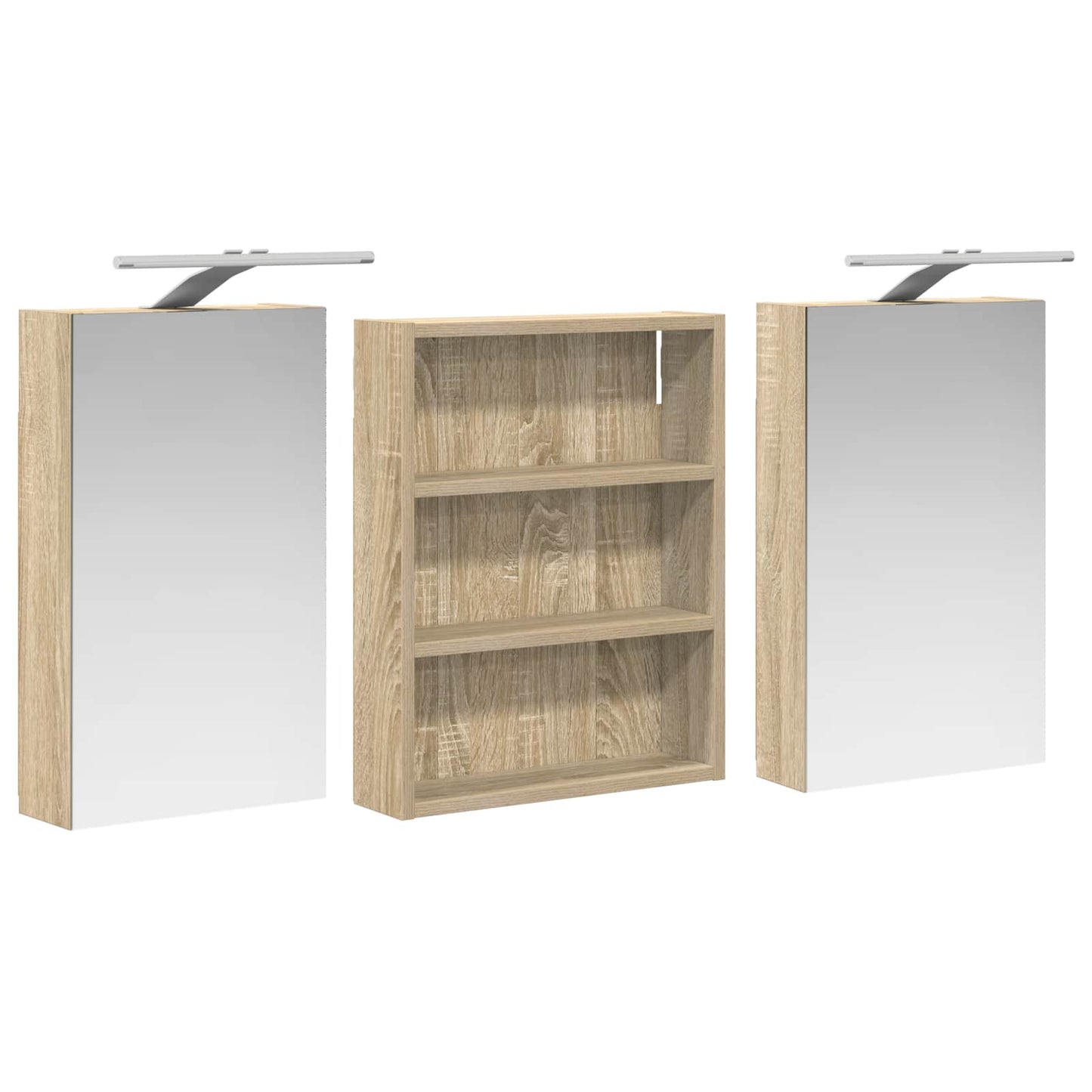 Bathroom Cabinet Set 3 pcs 100 x 10.5 x 50 cm Engineered wood