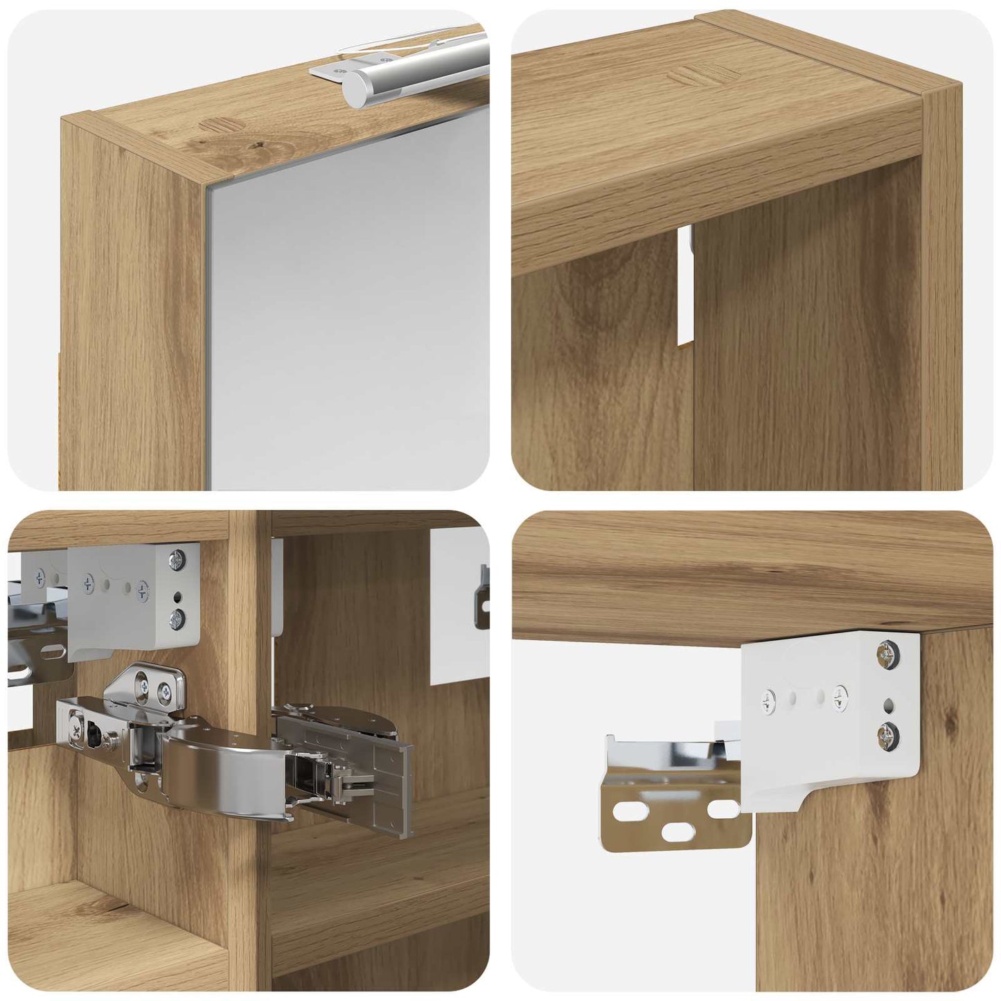 Bathroom Cabinet Set 3 pcs 100 x 10.5 x 50 cm Engineered wood