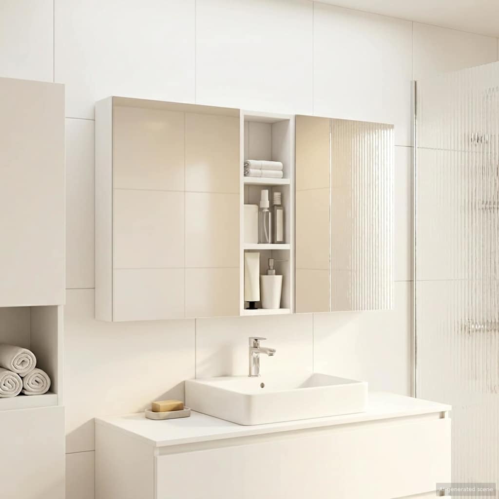 Bathroom Cabinet Set 3 pcs 100 x 10.5 x 60.5 cm Engineered wood