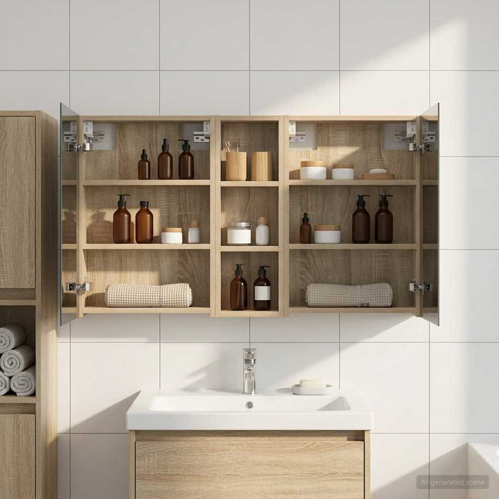 Bathroom Cabinet Set 3 pcs 100 x 10.5 x 60.5 cm Engineered wood