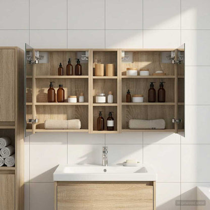 Bathroom Cabinet Set 3 pcs 100 x 10.5 x 60.5 cm Engineered wood