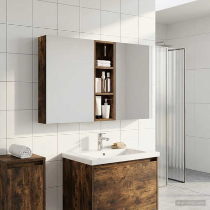Bathroom Cabinet Set 3 pcs 100 x 10.5 x 60.5 cm Engineered wood