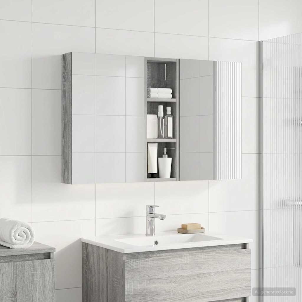 Bathroom Cabinet Set 3 pcs 100 x 10.5 x 60.5 cm Engineered wood