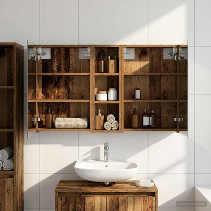 Bathroom Cabinet Set 3 pcs 100 x 10.5 x 60.5 cm Engineered wood