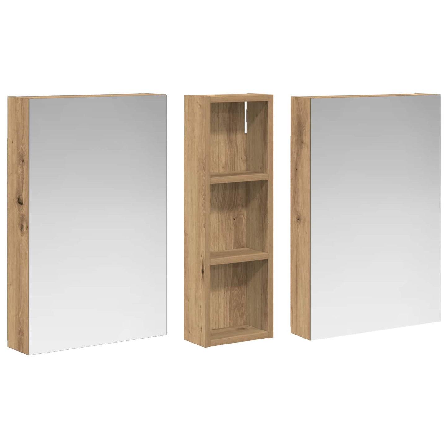 Bathroom Cabinet Set 3 pcs 100 x 10.5 x 60.5 cm Engineered wood