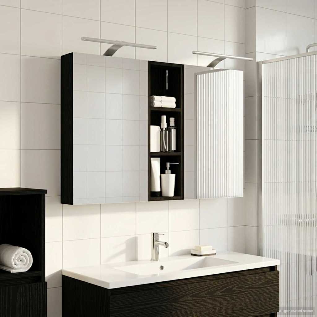 Bathroom Cabinet Set 3 pcs 100 x 10.5 x 60.5 cm Engineered wood