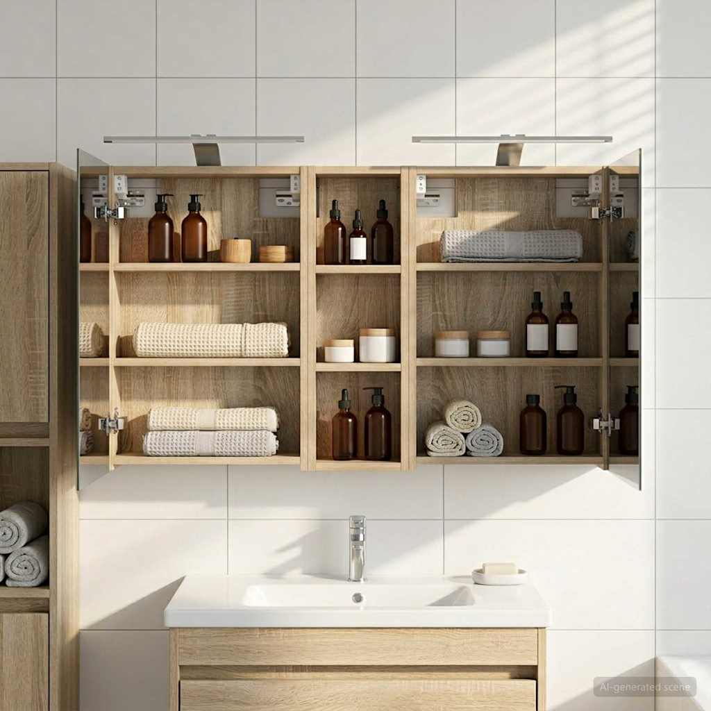 Bathroom Cabinet Set 3 pcs 100 x 10.5 x 60.5 cm Engineered wood