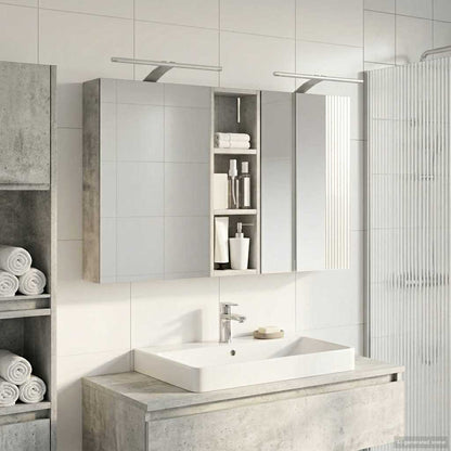 Bathroom Cabinet Set 3 pcs 100 x 10.5 x 60.5 cm Engineered wood